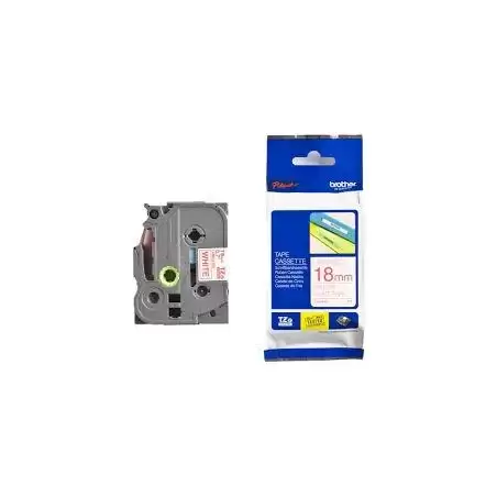 (TZE242) BROTHER CINTA ROTULADORA LAMINADA TEXTO ROJO SOBRE BLANCO - 18MMX8M