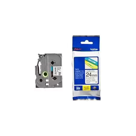 (TZE251) BROTHER CINTA ROTULADORA LAMINADA TEXTO NEGRO SOBRE BLANCO - 24MMX8M