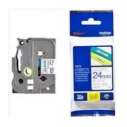 (TZE253) BROTHER CINTA ROTULADORA LAMINADA TEXTO AZUL SOBRE BLANCO - 24MMX8M