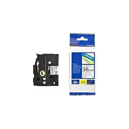 (TZE261) BROTHER CINTA ROTULADORA LAMINADA TEXTO NEGRO SOBRE BLANCO - 36MMX8M