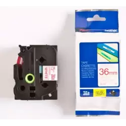 (TZE262) BROTHER CINTA ROTULADORA LAMINADA TEXTO ROJO SOBRE FONDO BLANCO - 36MMX8M