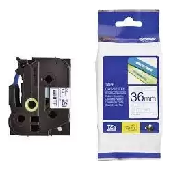 (TZE263) BROTHER CINTA ROTULADORA LAMINADA TEXTO AZUL SOBRE BLANCO - 36MMX8M