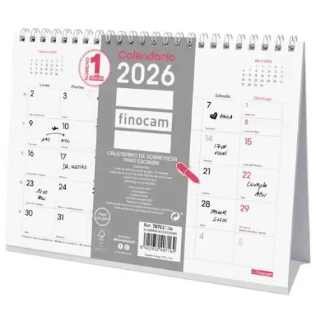 (787027326) FINOCAM CALENDARIO DE SOBREMESA PARA ESCRIBIR S-210X150MM MV CHIC BLANCO 2026