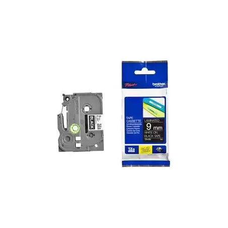 (TZE325) BROTHER CINTA ROTULADORA LAMINADA TEXTO BLANCO SOBRE NEGRO - 9MMX8M