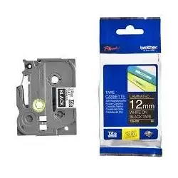 (TZE335) BROTHER CINTA ROTULADORA LAMINADA TEXTO BLANCO SOBRE NEGRO - 12MMX8M