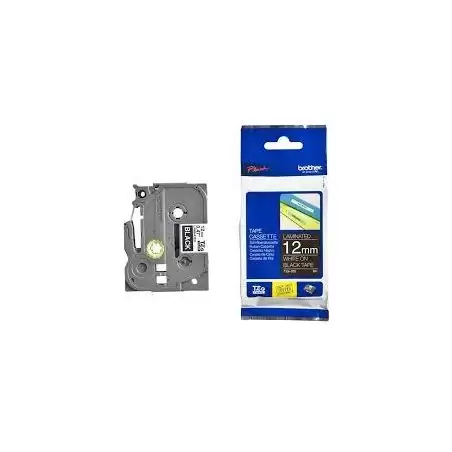(TZE335) BROTHER CINTA ROTULADORA LAMINADA TEXTO BLANCO SOBRE NEGRO - 12MMX8M