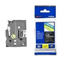 (TZE345) BROTHER CINTA ROTULADORA LAMINADA TEXTO BLANCO SOBRE NEGRO - 18MMX8M