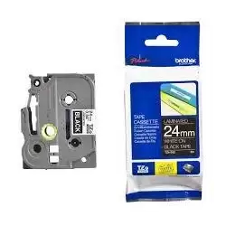 (TZE355) BROTHER CINTA ROTULADORA LAMINADA TEXTO BLANCO SOBRE NEGRO - 24MMX8M