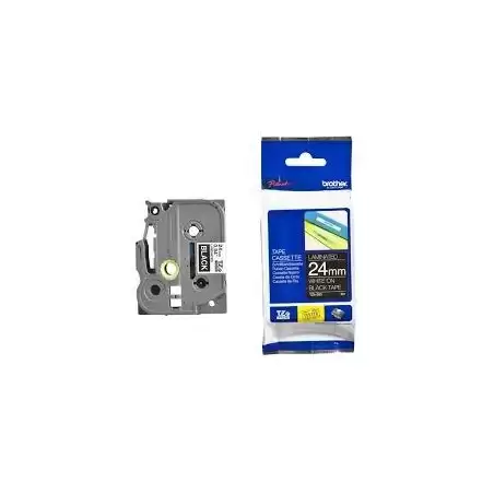 (TZE355) BROTHER CINTA ROTULADORA LAMINADA TEXTO BLANCO SOBRE NEGRO - 24MMX8M