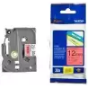 (TZE431) BROTHER CINTA ROTULADORA LAMINADA TEXTO NEGRO SOBRE ROJO - 12MMX8M