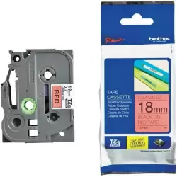 (TZE441) BROTHER CINTA ROTULADORA LAMINADA TEXTO NEGRO SOBRE ROJO - 18MMX8M
