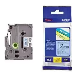 (TZE531) BROTHER CINTA ROTULADORA LAMINADA TEXTO NEGRO SOBRE AZUL - 12MMX8M