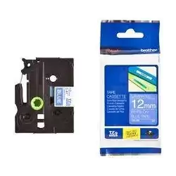 (TZE535) BROTHER CINTA ROTULADORA LAMINADA TEXTO BLANCO SOBRE AZUL - 12MMX8M