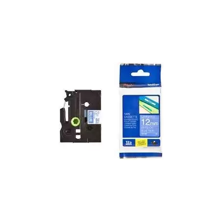 (TZE535) BROTHER CINTA ROTULADORA LAMINADA TEXTO BLANCO SOBRE AZUL - 12MMX8M