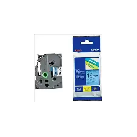 (TZE541) BROTHER CINTA ROTULADORA LAMINADA TEXTO NEGRO SOBRE AZUL - 18MMX8M