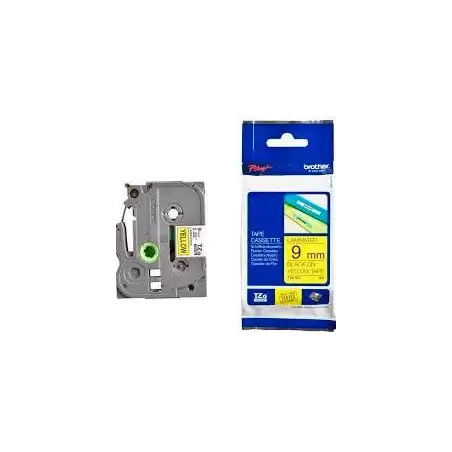 (TZE621) BROTHER CINTA ROTULADORA LAMINADA TEXTO NEGRO SOBRE AMARILLO - 9MMX8M