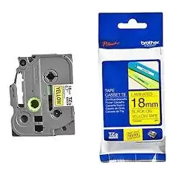 (TZE641) BROTHER CINTA ROTULADORA LAMINADA TEXTO NEGRO SOBRE AMARILLO - 18MMX8M