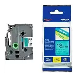 (TZE741) BROTHER CINTA ROTULADORA LAMINADA TEXTO NEGRO SOBRE VERDE - 18MMX8M