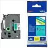 (TZE741) BROTHER CINTA ROTULADORA LAMINADA TEXTO NEGRO SOBRE VERDE - 18MMX8M