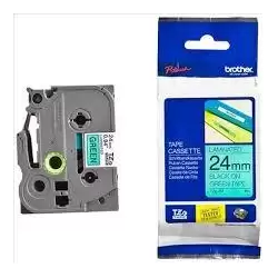 (TZE751) BROTHER CINTA ROTULADORA LAMINADA TEXTO NEGRO SOBRE VERDE - 24MMX8M
