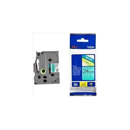 (TZE751) BROTHER CINTA ROTULADORA LAMINADA TEXTO NEGRO SOBRE VERDE - 24MMX8M