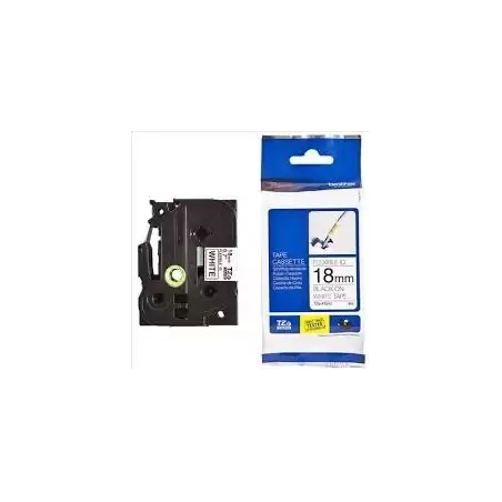 (TZEFX241) BROTHER CINTA ROTULADORA LAMINADA FLEXIBLE TEXTO NEGRO SOBRE BLANCO - 18MMX8M