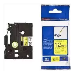 (TZEFX631) BROTHER CINTA ROTULADORA LAMINADA FLEXIBLE TEXTO NEGRO SOBRE AMARILLO - 12MMX8M
