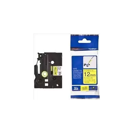 (TZEFX631) BROTHER CINTA ROTULADORA LAMINADA FLEXIBLE TEXTO NEGRO SOBRE AMARILLO - 12MMX8M