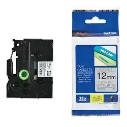 (TZEM931) BROTHER CINTA ROTULADORA LAMINADA TEXTO NEGRO SOBRE PLATA MATE - 12MMX8M