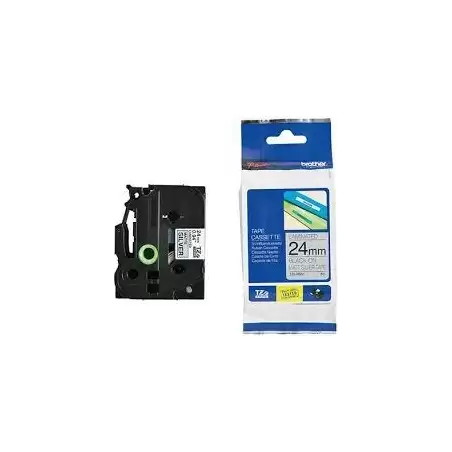 (TZEM951) BROTHER CINTA ROTULADORA LAMINADA TEXTO NEGRO SOBRE FONDO PLATA MATE - 24MMX8M