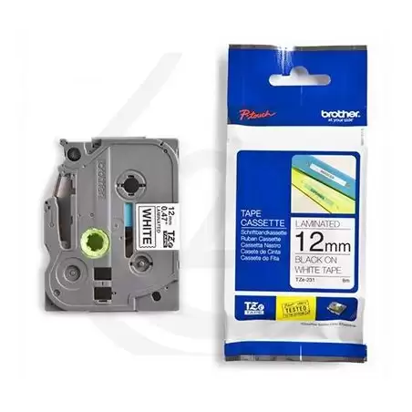 (TZES141) BROTHER CINTA ROTULADORA LAMINADA SUPER ADHESIVA TEXTO NEGRO SOBRE TRANSPARENTE - 18MMX8M