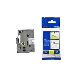 (TZES241) BROTHER CINTA ROTULADORA LAMINADA SUPER ADHESIVA TEXTO NEGRO SOBRE BLANCO - 18MMX8M