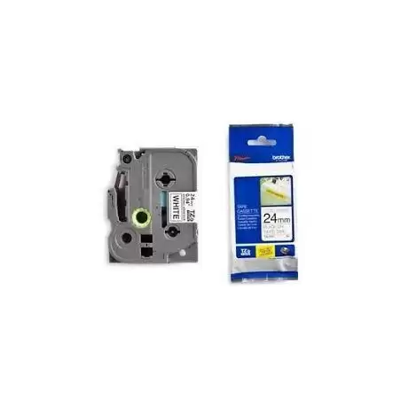 (TZES251) BROTHER CINTA ROTULADORA LAMINADA SUPER ADHESIVA TEXTO NEGRO SOBRE BLANCO - 24MMX8M