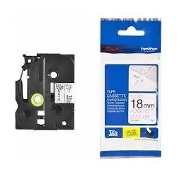 (TZESE4) BROTHER CINTA ROTULADORA LAMINADA DE SEGURIDAD TEXTO NEGRO SOBRE BLANCO - 18MMX8M