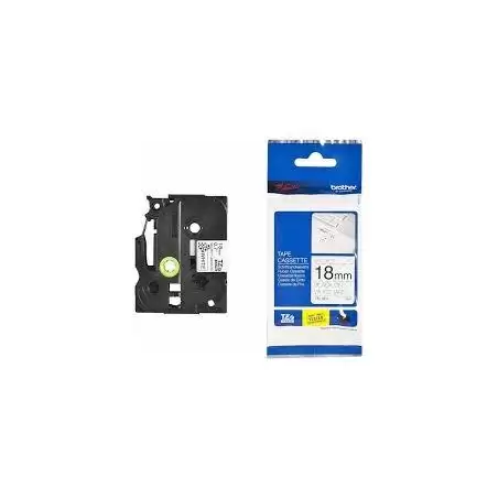(TZESE4) BROTHER CINTA ROTULADORA LAMINADA DE SEGURIDAD TEXTO NEGRO SOBRE BLANCO - 18MMX8M
