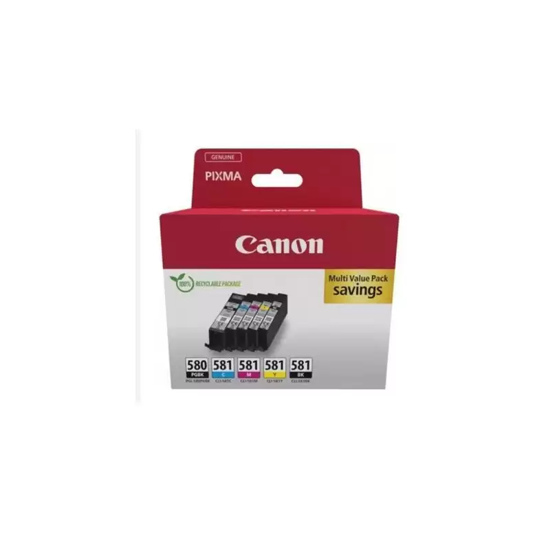(2078C008) CANON TINTA ECOPACK BK+C/M/Y  PIXMA TS 6251/6350/6351/705/8252/8350/8351/8352/9550/9551 - PGI 580+CLI 581 (PACK 4)