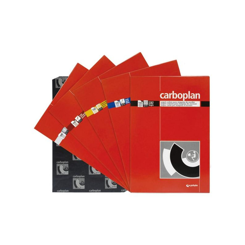 (72090010) GRAFOPLAS PAPEL CARBÓN Y DE CALCAR CARBOPLAN 210X330MM PACK 10H NEGRO