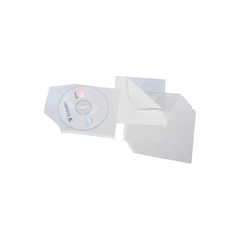 (13700000) GRAFOPLÁS FUNDAS PVC ADHESIVAS PARA CD 127X127MM BLANCO BOLSA -10U-