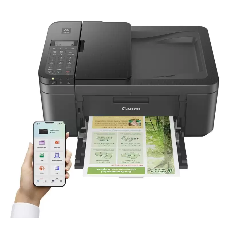 (5074C036) CANON EQUIPO MULTIFUNCIÓN INJKET 4 EN 1 COLOR WIFI FAX A4 PIXMA TR4755I NEGRO