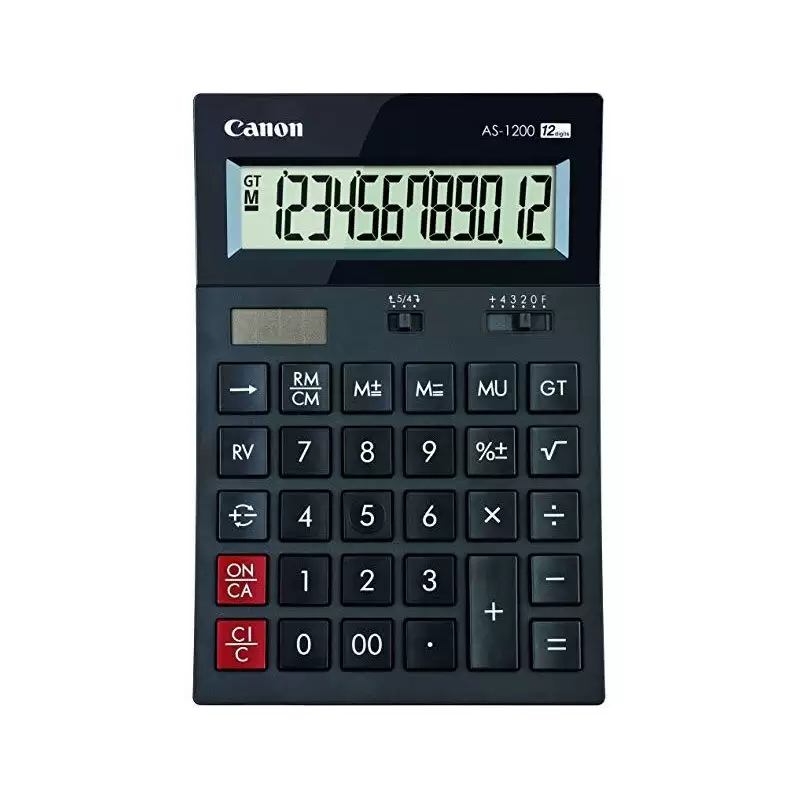 (4599B001) CANON CALCULADORA AS-1200 ALIMENTACION DUAL (SOLAR Y PILAS)