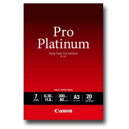 (2768B017) CANON PAPEL FOTOGRAFICO PT-101 A3 PRO PLATINUM 300GR. (20 HOJAS)