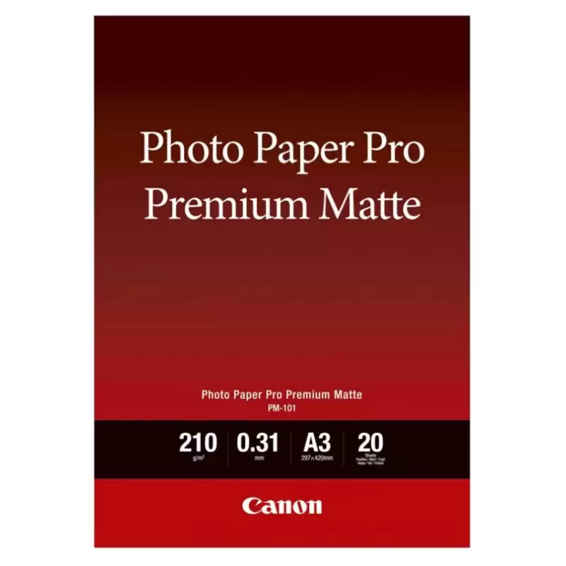 (8657B006) CANON PAPEL FOTOGRAFICO PM-101 A3 PRO PREMIUM MATTE 210GR. (20 HOJAS)