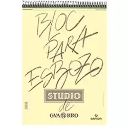 (C200004494) CANSON GUARRO BLOC PARA ESBOZO STUDIO ESPIRAL 50H A5 90GR MICROPERFORADO BLANCO AMARFILADO