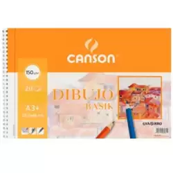 (C200400694) CANSON BLOC DIBUJO BASIK ESPIRAL 20H A3+ 150GR MICROPERFORADO PACK 10 UD BLANCO NATURAL