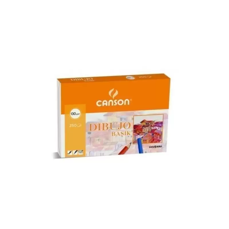 (C200401405) CANSON CAJA DE LÁMINAS DIBUJO BASIK 250 HOJAS 130 GR. 21X29