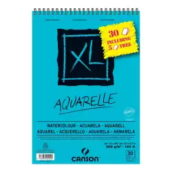 (C400110016) CANSON BLOC ACUARELA AQUARELLE FINO XL ESPIRAL 25 + 5(GRATIS) HOJAS 300GR 21X29
