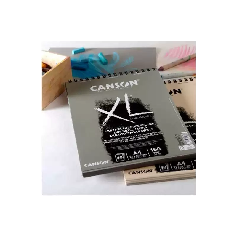 (C400110393) CANSON BLOC DIBUJO XL SAND GRAIN 40H A4 NATURAL