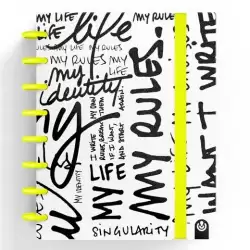 (66017080) CARCHIVO CUADERNO INGENIOX EDIT MY LIFE A5 80H 100GR RAYAS AMARILLO NEÓN