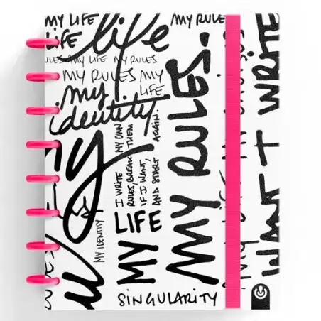 (66017179) CARCHIVO CUADERNO INGENIOX EDIT MY LIFE A5 80H 100GR CUADRÍCULA ROSA NEÓN