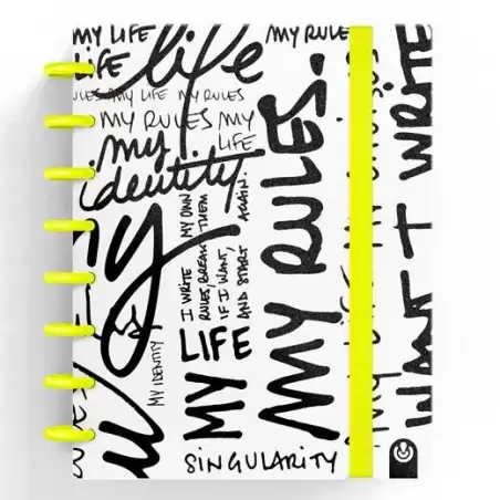 (66017180) CARCHIVO CUADERNO INGENIOX EDIT MY LIFE A5 80H 100GR CUADRÍCULA AMARILLO NEÓN